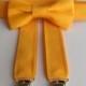 Mustard Bowtie and Suspenders Set - Infant, Toddler, Boy