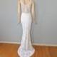 Vintage Inspired Boho Wedding Gown ALENCON Lace Wedding Dress MERMAID Wedding Dress Sz MEDIUM