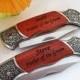 1 Personalized Groomsmen Gifts - Custom Engraved Wood Handle Pocket Knife Hunting Knives - Groomsman Best Man Ring Bearer Gift