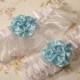 Wedding garter set Blue And White delight, wedding garter set