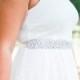 Bridal sash, wedding dress sash, Bridal rhinestone beaded sash - Nadege II