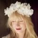 wedding flower headband crown white tiara bridal hair  headpiece
