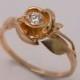 Rose Engagement Ring No.3 - 14K Rose Gold and Diamond engagement ring, engagement ring, leaf ring, flower ring, art nouveau, vintage