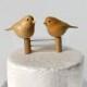 Rustic wedding cake topper hand carved chickadee cake topper anniversary cake engagement cake birds