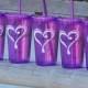 Bridesmaid acrylic tumbler, water cup, wedding party favor, purple water tumbler, bridal party gift, personalized tumbler with straw