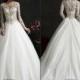 Vintage Winter Fall 2015 Wedding Dresses With Long Sleeve Organza Sheer Cheap Illusion Applique Ball Gowns Chapel Train Bridal Dress Online with $129.06/Piece on Hjklp88's Store 