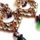 Kundan Earrings, 22K Gold plated, Rhodolite, Green & Gold earrings,wedding jewellery by Taneesi