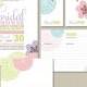 Printable Bridal Shower Invitation Party Pack - Modern flower design, soft pastel colours (PP06)