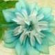 Vintage Silk Millinery Dahlia Flower NOS Germany Turquoise Blue Aqua White Large Blossom for Hats Wedding Bouquet Hair Clips Crafts