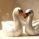 Swans wedding cake topper, Ceramic Swans,This is just an EXAMPLE to order a Hand sculpted  pair of  cake topper  white swans