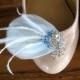 Something Blue feather and rhinestone bridal feather shoe clips