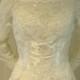 Beaded Lace and Sequin adorned Vintage Short Satin Off Shoulder Wedding Dress