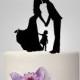 acrylic Wedding Cake Topper Silhouette,  Bride and Groom and little girl topper, happy family wedding cake topper,