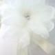 Flower Bridal Sash, Ivory Wedding Sash w/ Champagne Pearls, Ivory Bridal Sash,  Off White Bridal Sash- Wedding Dress Sash- Beaded Sash Belt