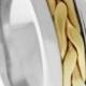 14K. Two Tone Band, Mens Wedding Band, Gold Ring, Two Tone Ring, Handmade, Braided  Wedding Band Ring, Engagement ring, Anniversary Ring