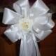10 Ivory Rose Pew Bows Wedding Decorations Bridal Aisle Arch Chair