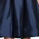Monique Lhuillier Bridesmaids 3/4-Sleeve Lace-Bodice Full-Skirt Short Dress, Navy