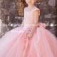 Divine Peach Exquisite Tulle Skirt Flower Girl Dress 