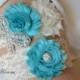 Turquoise Ivory Bridal Garter Set 