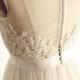 Custom Make Sheer Illusion Tulle Lace Beading Wedding Dress See Through Back Bridal Gown with Champagne Lining