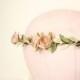 Pink Gold Rose Floral Crown, flower crown, Woodland, spring, Bridal flower crown, floral, Hair Accessories, Bridal Headpiece, wedding