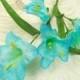 Vintage Millinery Flowers Aqua Turquoise Silk Freesia Lilies Spray of Five NOS from Germany for Hats, Bouquets, Corsages, Wedding