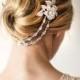 Bridal Hair Chain, Wedding Hair Wrap Halo Gold Silver, Grecian Headpiece Gold Silver, Draped Hair Comb, Floral Hair Wreath - 'TULA'