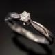 Vintage White Gold Diamond Ring - Solitaire Engagement Ring