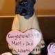 Single Dog Wedding Cake Topper/ single dog sculpture with base/custom colors/custom design. ANY BREED