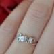 Cursive LOVE Ring, .1 Carat, Stacking, Layering, Engagement Ring, Man Made Diamond Simulants, Bridal, Anniversary, Promise, Sterling Silver