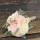 Romantic Wedding Bouquet - Toss Alternative Natural Bridesmaid Bouquet, Keepsake Wood Bouquet, Shabby Chic Rustic Wedding
