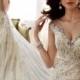 Wedding dress//Luxury V-neck Sequins Beading See Through Back Lace Wedding Dress by Elena