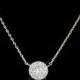 Gold Disc necklace, Bridesmaid necklace, CZ circle pendant necklace, Bridesmaid gift, Simple necklace, Bridal necklace, Crystal necklace