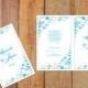 Wedding Program Template - Download Instantly - EDIT YOURSELF -Chic Bouquet Foldover (Malibu Blue) (Microsoft Word Format)