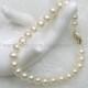 cultured 7mm white aaa grade akoya genuine pearl bracelet 8" 14k yellow gold filled--wedding jewelry--bridesmaids gifts--ready to ship