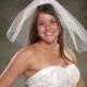 Fly Away Veil Shoulder Length White Bridal Veil Tulle One Tier Ivory Wedding Veil 18 Inch Raw Edge Veils