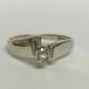 Estate 10k White Gold Marquise .15ct Diamond Ring Engagement Wedding Anniversary Promise