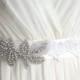 Wedding Sash for brides-- with crystal rhinestones and lace in ivory S15