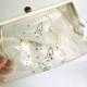 Vintage Clear Plastic Clutch 1950s Purse Rhinestones Retro Evening Bag Transparent Wedding Accessories Formal Dance White Vinyl