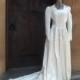 Vintage womens wedding dress 1940's Hess brothers ivory satin bridal w/ headpiece NICE!