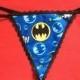 Womens Blue BATMAN G-String Comic Book Thong Cartoon Panties Lingerie Character Underwear