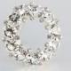 Vintage Swarovski crystal sterling silver Brooch wreath circle brooch, wedding bridal jewelry