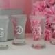 The Curve - Bridal Party Personalized Shot Glass with Monogram Choice and Font Selection (2.5 oz. Engraved Shot Glass)