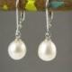 Bridesmaids 6 Sets White Pearl Earrings Silver, Wedding Jewelry, Sterling Silver, Freshwater Pearls, Elegant, Classic