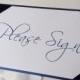 Wedding Reception- Please Sign FLAT Style- Ribbon in corners -Ready to Ship