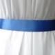 Delft Blue Double Sided Satin Bridal Sash Belt Plain 1.5 inches Wide