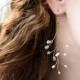 Twig jewelry, Vine earrings, Pearl wedding earrings, Gold earrings wedding, Twigs earrings, Pearl earrings, Gold bridal earrings, Wedding