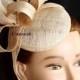 ivory wedding fascinator, kentucky derby hat, coctail hat, ivory wedding headpiece, ivory fashion hat