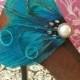 Heart and Soul Turquoise Peacock Feather Shoe Clips