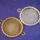24 Round Connectors- Blank Pendants for Necklaces, Bouquet Charms, Earring settings Photo Pendant or Charm Bracelets 20mm